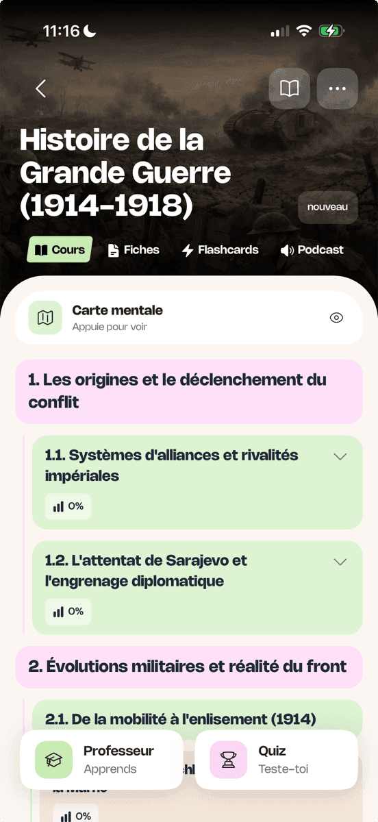 Un cours structuré automatiquement