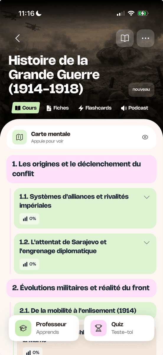 Un cours structuré automatiquement